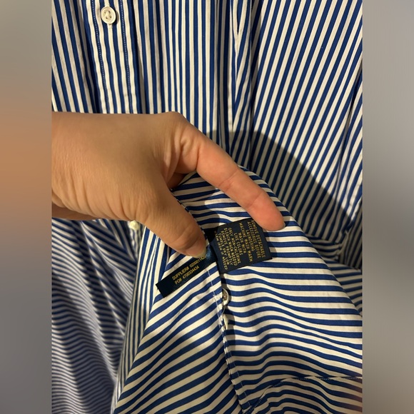 Polo Ralph Lauren blue striped collared dress size 12 - Picture 13 of 16